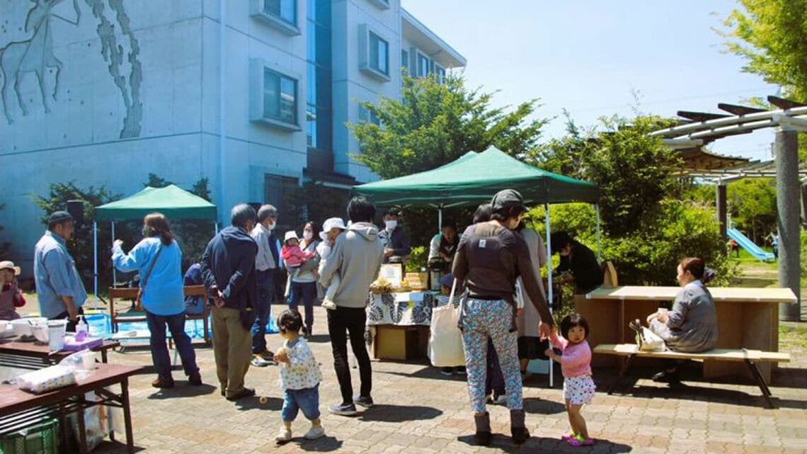 日本最大のパラボラアンテナがある“星の町”。長野県佐久市臼田地区にある市営住宅が「ホシノマチ団地」として生まれ変わりました（写真提供／ホシノマチ団地）