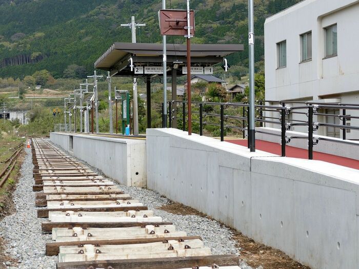 線路を敷く前の立野駅（阿蘇方面のりば）