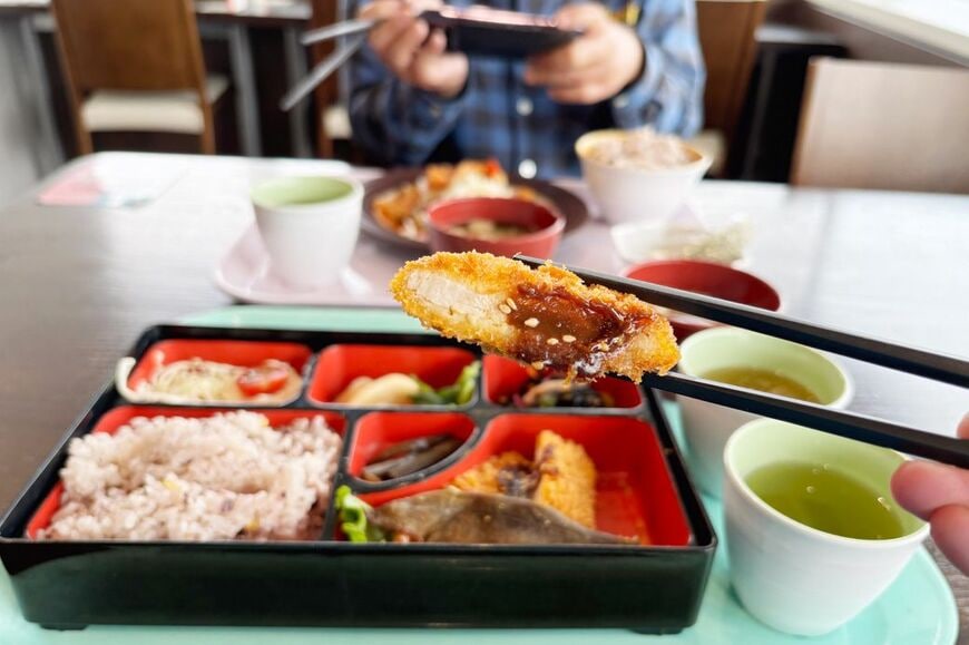 このボリュームで700円。港区役所の日替わり弁当（筆者撮影）