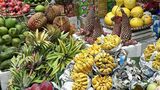 「果物の王様」と呼ばれるドリアンは、中国が輸入するASEAN産果物の総額の6割を占める。写真はベトナムの市場に並ぶ色とりどりの果物