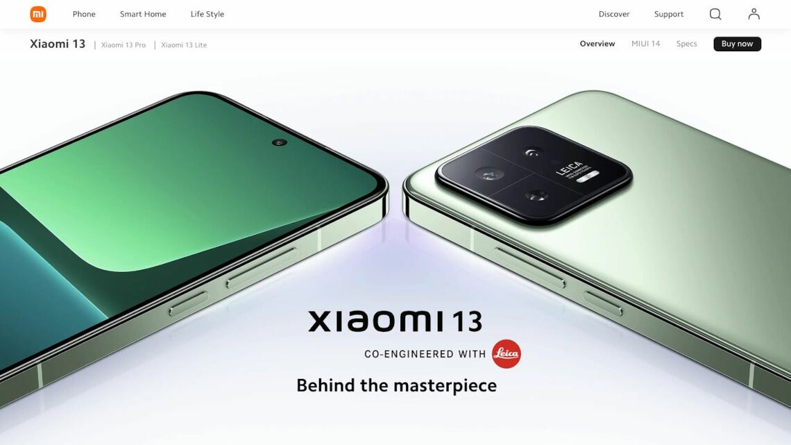 2022年のスマホ市場では大きな変化が相次ぎ、シャオミの経営は困難な対応を迫られた（写真は同社の海外市場向けウェブサイトより）