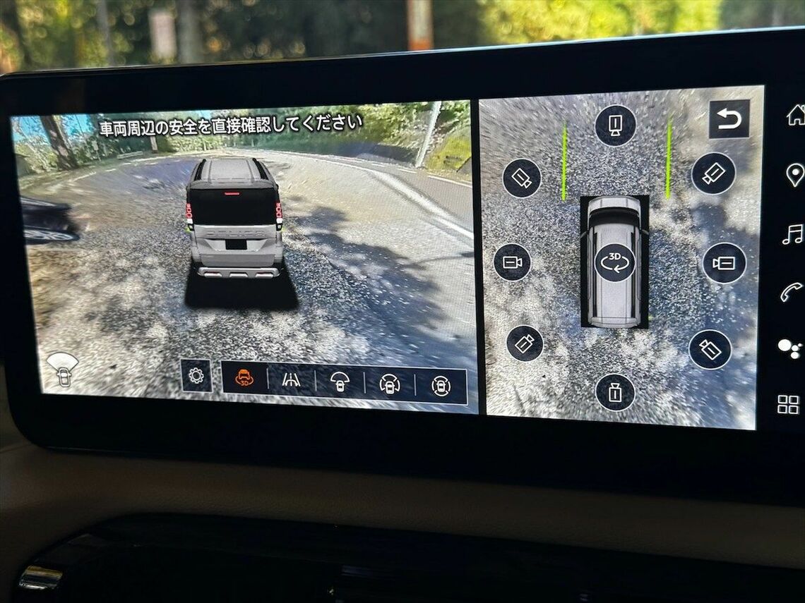 3Dマルチアラウンドモニターは複数のカメラの合成による映像を表示（筆者撮影）