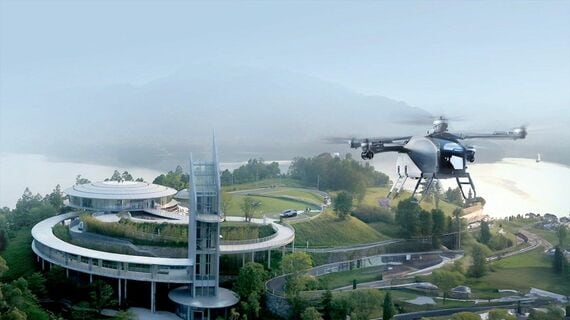 シャオペンが提案する低高度飛行を前提とした将来のインフラの姿(写真:AeroHT)