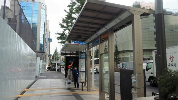 9月16日に廃止された東金・銚子方面の地上バス停