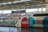 低価格ブランド「Ouigo」でスペインへ参入したフランス国鉄。マドリッド・プエルタ・デ・アトーチャ駅に停車中の列車（撮影：橋爪智之）
