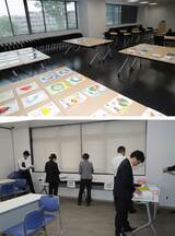 どちらの講座・セミナーでも現在使われている教科書が展示され、参加者が閲覧できる機会を設けていた。上は神奈川県、下は埼玉県