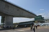 リニア中央新幹線常永川橋梁の工事現場（記者撮影）