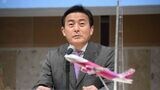 成田発着路線の拡大について会見するピーチの森健明CEO（撮影：今祥雄）