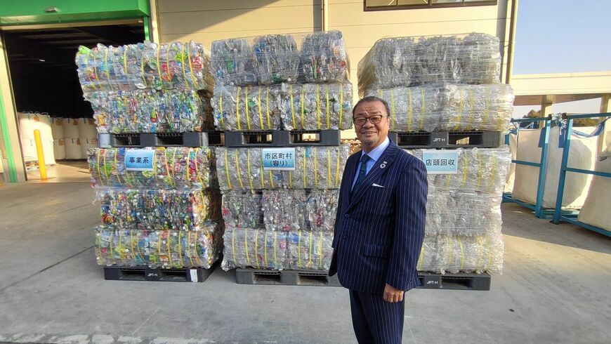 「ボトルtoボトル」リサイクルを実現させた古澤栄一氏（筆者撮影）