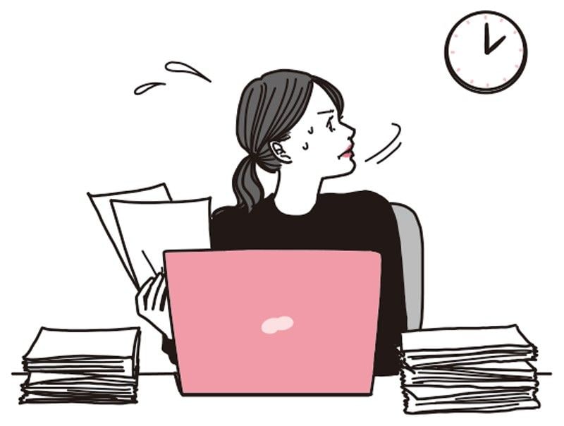仕事中は緊張やイライラがつのったり、その日のタスクをこなそうと焦って心臓がバクバクしたりと、なにかと心拍数が上がりがち。自分なりのリラックス方法を取り入れて、できるだけ心拍数を上げない工夫をすることが「心臓の健康」のために大切（イラスト『「100年心臓」のつくり方』より）