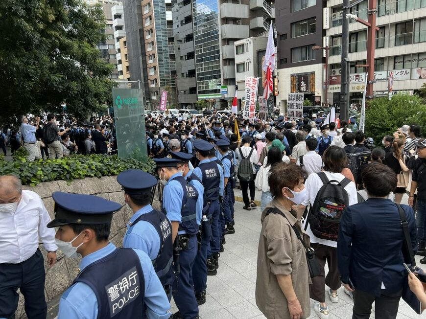 国葬反対デモの様子（東洋経済オンライン編集部撮影）