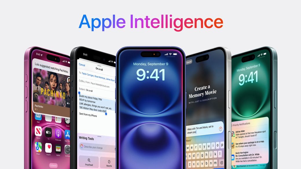 日本では「2025年登場」というApple Intelligence。対応機種は15 Pro、16、16 Proとなる（筆者撮影）