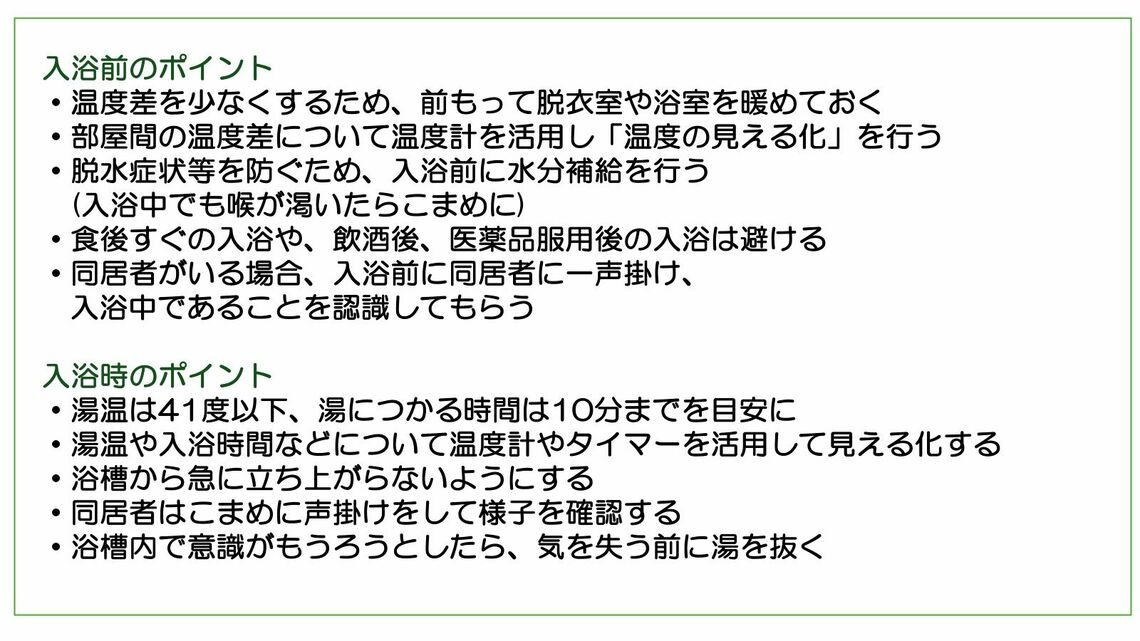 入浴時の注意