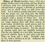 Cassell's dictionary of cookeryの鶏肉のピラウ （画像：近代食文化研究会）
