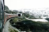 万年雪のノルウェー最高地点を行く列車（1994年 筆者撮影）