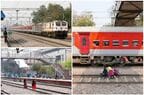 駅員が通過列車を監視するが、線路上の子供