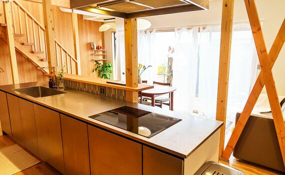 宿泊施設として運用している三軒茶屋の物件のキッチン