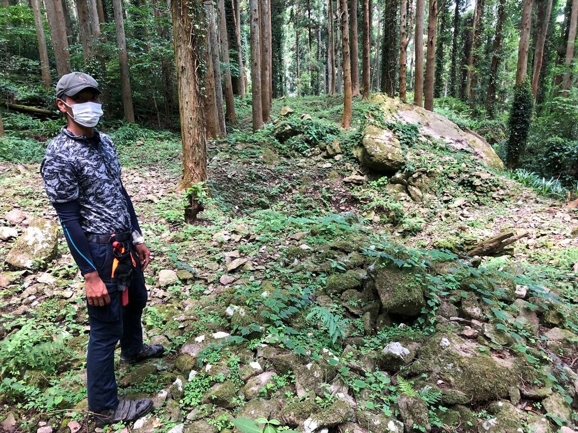 SUBARU里山スタジオ内にある嶺岡牧の野馬土手