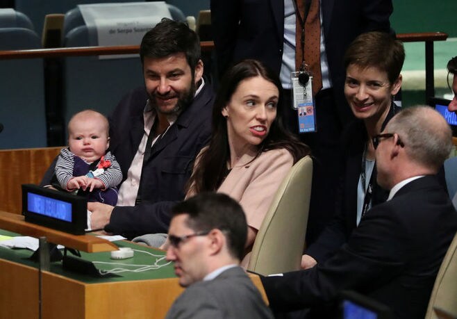 NZ首相､生後3カ月の実子を伴い国連会合へ