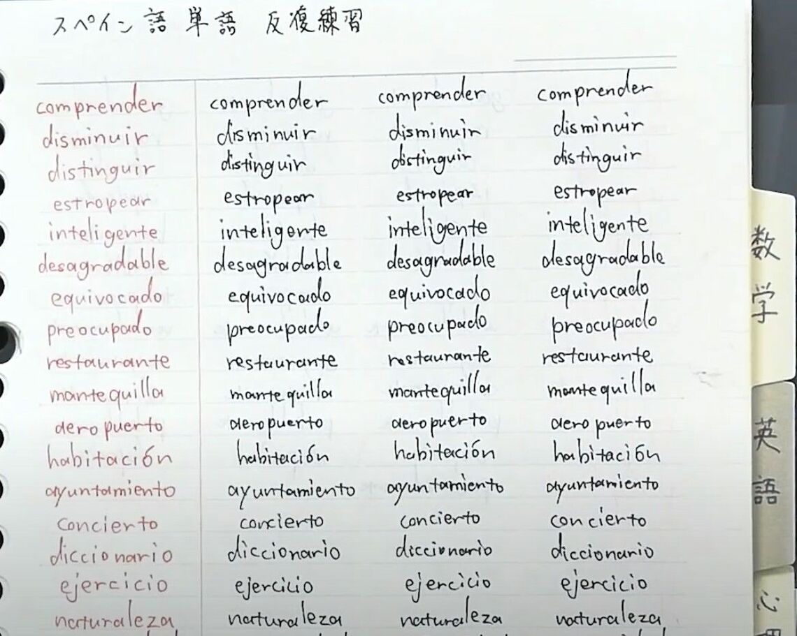 スペイン語単語反復練習