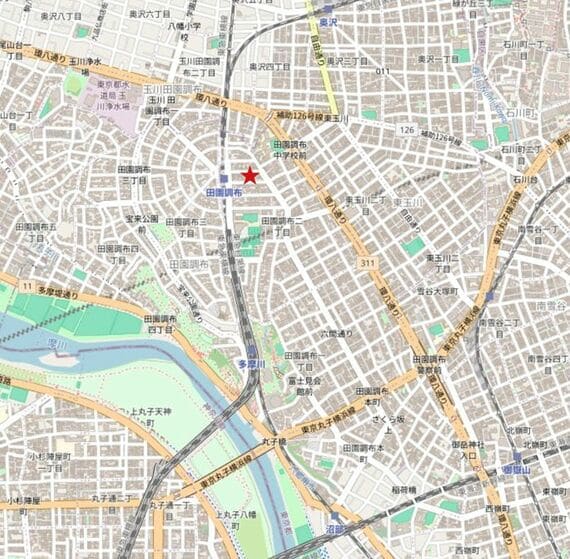 田園調布駅付近の地図