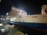 大阪南港を19時50分に出港する船に乗船（筆者撮影）