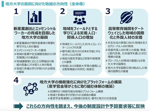地方大学の振興に向けた取組の方向性（全体像）