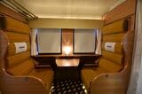 ウエストエクスプレス銀河の車内（記者撮影）