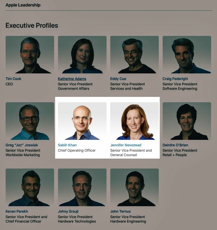 専門職だったリサ・ジャクソンに代わって環境・社会イニシアティブを担当するようになったのは11人いるCレベル重役の2人。COO（最高執行責任者）のサビフ・カーンと上級副社長 兼 法務顧問のジェニファー・ニュースタッドだ（画像：筆者提供）