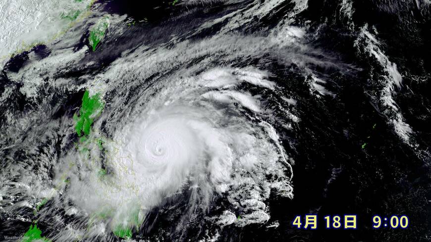 気象衛星から見た2021年の台風2号（出所：weathermap）