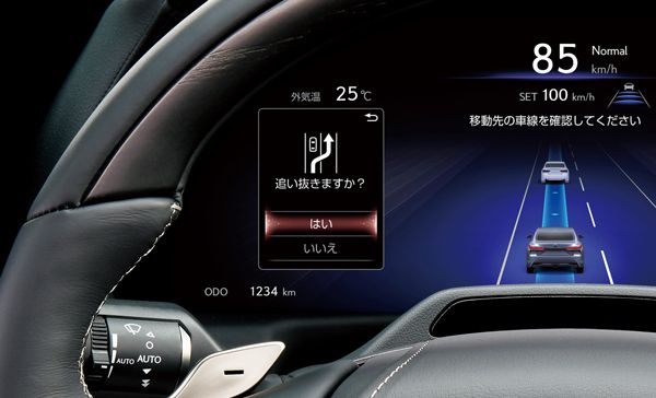 目的地を設定すると、車載システムが適切に認知、判断、操作を支援し、最寄りのICを降りるまでの運転をサポートする（写真：トヨタグローバルニュースルーム）