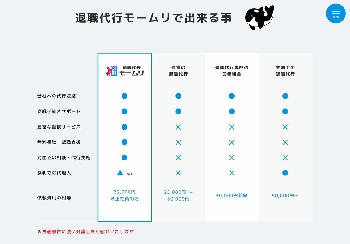 退職代行モームリ
