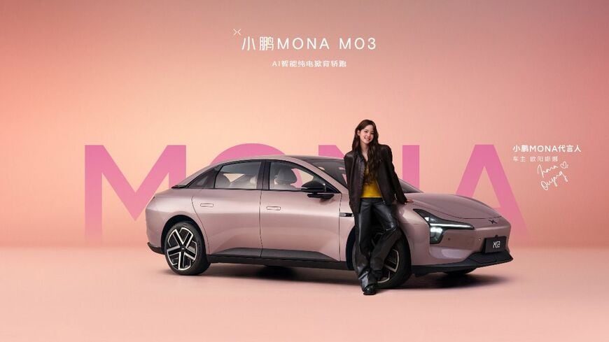 小鵬汽車は2025年通期の販売台数倍増と年内の黒字化達成を目指す。写真は業績回復の原動力となったヒット車種｢MONA M03｣（同社ウェブサイトより）