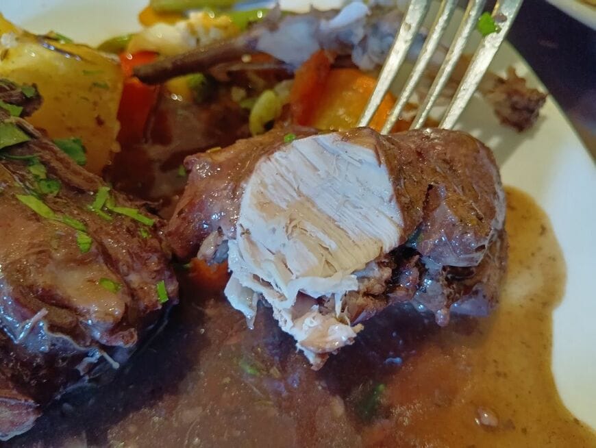 ウサギ肉の断面