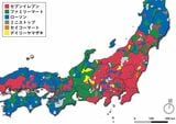 図3：（東日本）中部地方ではサークルKがファミリーマートに吸収された