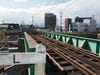 復旧工事が進む田川橋梁