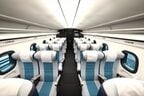 先頭車の天井は「膜内装」で間接照明だ