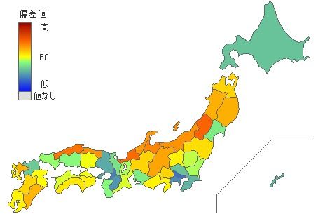 ［図表1］共働き率（出典：2015年 国勢調査）