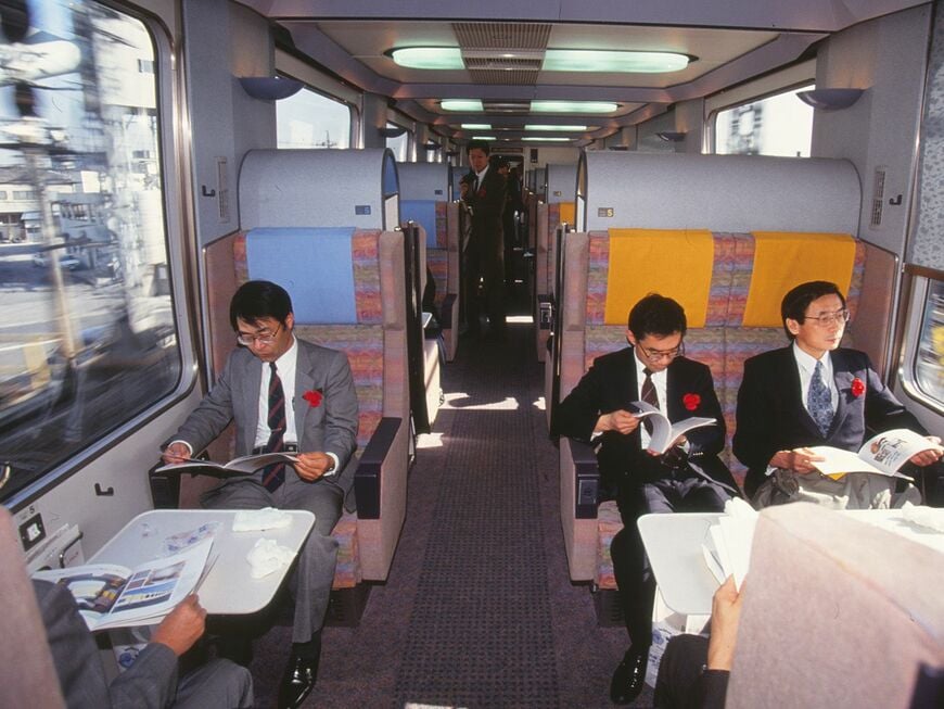 「伊勢志摩ライナー」試乗会時の車内（撮影：南正時）
